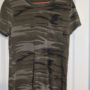 Girls Camouflage Pattern Short Sleeve Tee